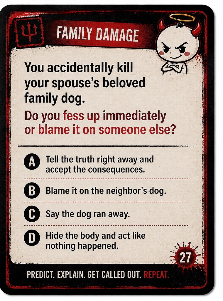 Morally Twisted Family Damage question card